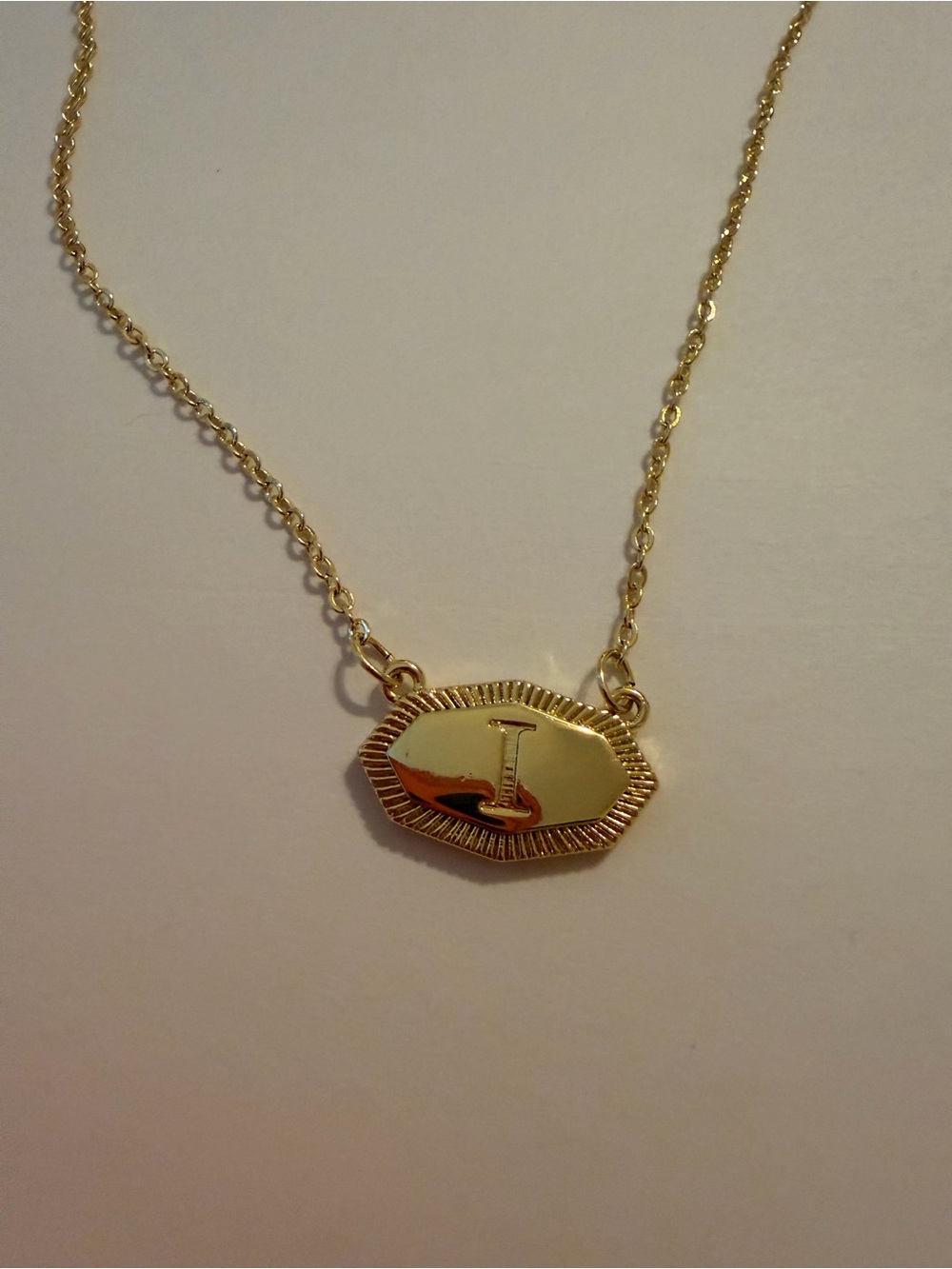 Gold Plate Initial 'I' Pendant Necklace - Elegant Women’s Jewelry